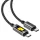 Data Cable (C21-03) Gyors Töltő Acefast, Type-C to Type-C, 60W, 3A, Színes Gradiens Fényhatás, 1.2m - Fekete