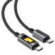 Data Cable (C21-03) Gyors Töltő Acefast, Type-C to Type-C, 60W, 3A, Színes Gradiens Fényhatás, 1.2m - Fekete