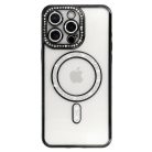 iPhone 17 Pro Max fekete Bling Magsafe tok