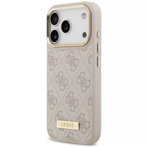 iPhone 17 Pro Guess 4G Logo Plate MagSafe tok Rózsaszín