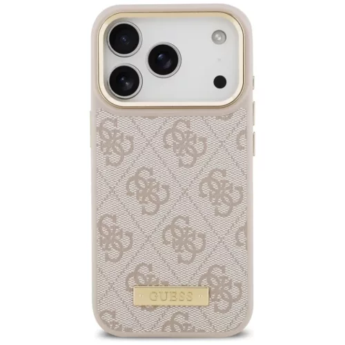 iPhone 17 Pro Guess 4G Logo Plate MagSafe tok Rózsaszín