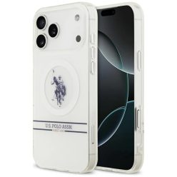   iPhone 17 Pro Max US Polo DH és Alsó Csíkos Logó MagSafe tok Fehér tok