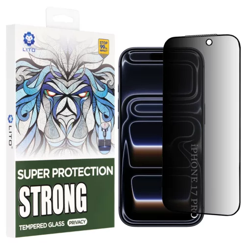 iPhone 17 Pro Fekete Lito D+ Max Strong Privacy üvegfólia