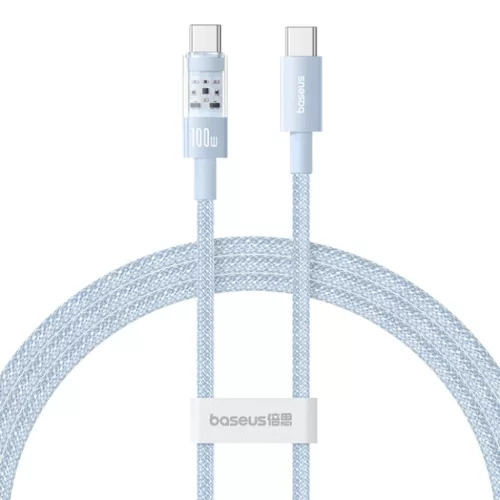 Type-C to Type-C Galaxy Blue Baseus Data Cable Gem (P10373000311-00) Szupergyors töltés 100W, 1m