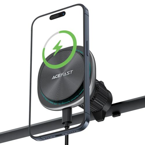 Autós tartó Acefast D41 vezeték nélküli töltéssel - légbefúvóra, mágneses fogás, USB-C, 15W, 4.7 - 6.9" telefonokhoz - Ezüst