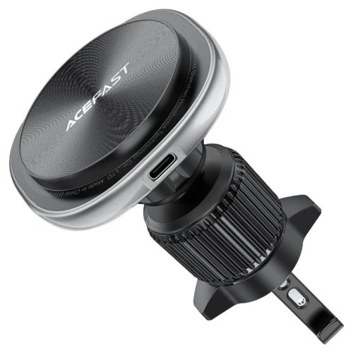 Autós tartó Acefast D41 vezeték nélküli töltéssel - légbefúvóra, mágneses fogás, USB-C, 15W, 4.7 - 6.9" telefonokhoz - Ezüst
