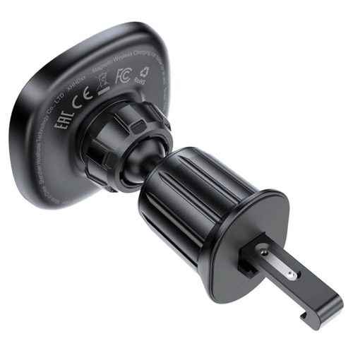 Autós tartó vezeték nélküli töltéssel (D46) Acefast - légbeömlőhöz, mágneses tartás, csúszásmentes, 15W, 4.7 - 6.9" telefonokhoz - Fekete