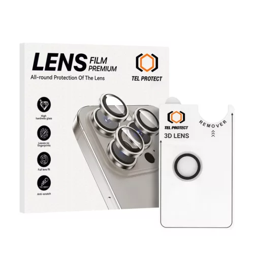Tempered glass Tel Protect 3D kamera lencsevédő Iphone 17 Air átlátszó (1 darab lencse), üvegfólia
