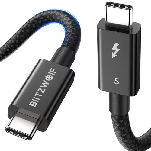 BlitzWolf BW-HDC8 USB-C – USB-C kábel, 240W, 0,5m (fekete)