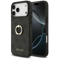   iPhone 17 Pro Max Guess - Hardcase 4G Ring Stand (GUHCP17X4GMRGR) - Fekete tok