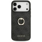 iPhone 17 Pro Max Guess - Hardcase 4G Ring Stand (GUHCP17X4GMRGR) - Fekete tok
