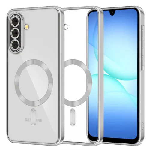 Samsung Galaxy A17 5G Silver Techsuit - Luxury Crystal MagSafe tok