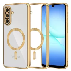   Samsung Galaxy A17 5G Gold Techsuit - Luxury Crystal MagSafe tok