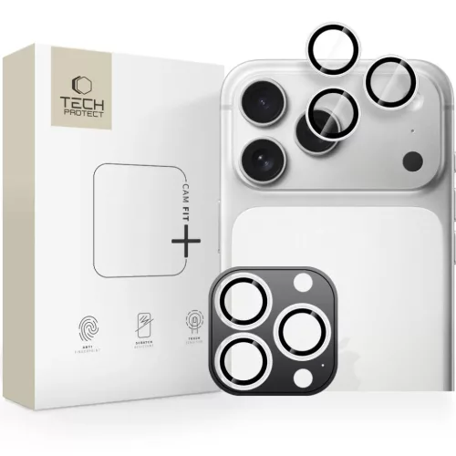 iPhone 17 Pro / 17 Pro Max Tech-Protect Camring Fit+ kameravédő ezüst