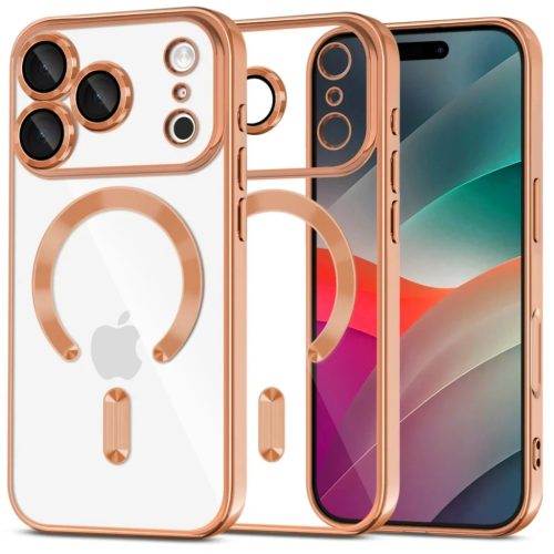 iPhone 17 Pro Max - Narancssárga Techsuit Luxury Crystal MagSafe tok