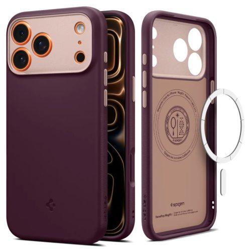 iPhone 17 Pro Max Spigen Nano Pop MagSafe burgundi tok