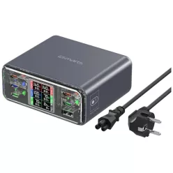   Töltőállomás 4smarts Asztali Töltő Lucid GaN DIY 360W 5xUSB-C 1xUSB-A szürke