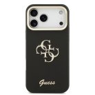 Guess PU Grained 4G Logo Állványos Kamera Keretes Tok iPhone 17 Pro Max Fekete tok