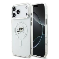   Karl Lagerfeld IML K&CH Heads Metal Frame MagSafe tok iPhone 17 Pro Max átlátszó tok