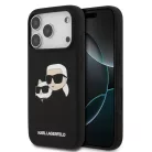 iPhone 17 Pro Fekete Karl Lagerfeld Liquid Silicone Double Heads MagSafe tok