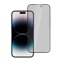 iPhone 15 Plus Privacy kijelzővédő üvegfólia fekete