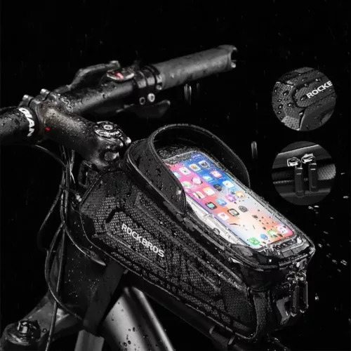 Rockbros B68-1 páncélozott kerékpártáska telefon zsebbel 1.7l - fekete