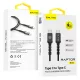 Blavec Cable Raptor szövetborítású – Type C to Type C – PD 60W 3A 0,5 méter (CRA-CC3BG05) fekete-szürke