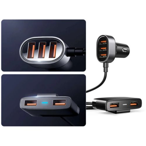 JOYROOM 5xUSB Multi port szivargyújtós autós töltő fekete (JR-CL03)