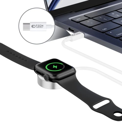 Tech-Protect Ultraboost mágneses Apple Watch Type C töltőkábel 120 cm fehér