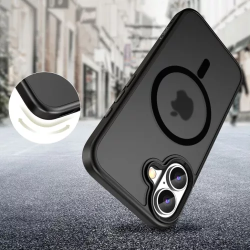 Tech-protect Magmat Magsafe Iphone 16 Matt Fekete Tok
