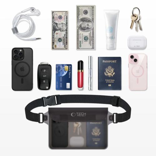 TECH-PROTECT UWP10 Univerzális Vízálló Tok 10 Hüvelyk Fekete/Átlátszó