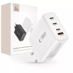   Tech-Protect NC100W-GAN töltő GaN 3x USB-C PD 100W / USB-A QC 3.0 - fehér