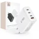Tech-Protect NC100W-GAN töltő GaN 3x USB-C PD 100W / USB-A QC 3.0 - fehér
