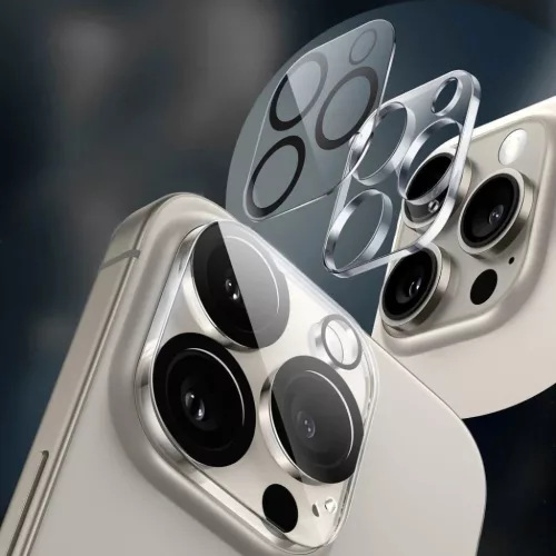iPhone 17 Pro Max átlátszó Tech-protect Cam Fit+ kameravédő üvegfólia