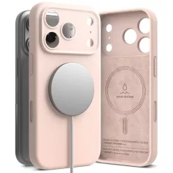   iPhone 17 Pro Ringke Szilikon Mágneses Magsafe tok Rózsaszín Homok