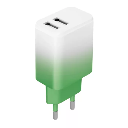 Setty töltő 2x USB 18W LSIG-AA-20 menta-fehér átmenet