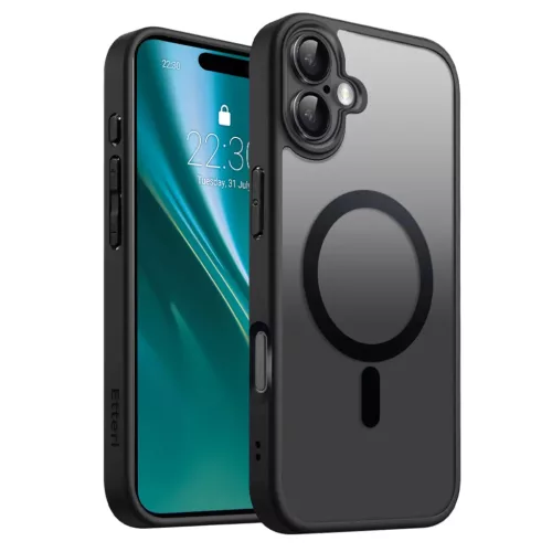 Etteri Matt Mágneses tok iPhone 16 6,1"-hoz fekete tok