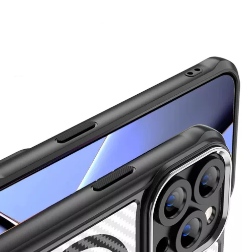 Defender Carbon Mag tok iPhone 16 Pro 6,3"-hoz fekete tok