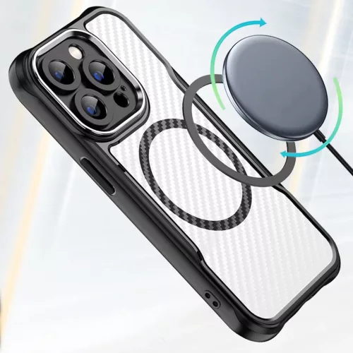 Defender Carbon Mag tok iPhone 16 Pro 6,3"-hoz fekete tok