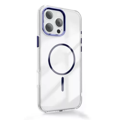Átlátszó Vékony Mágneses tok iPhone 16 Pro 6,3" kék