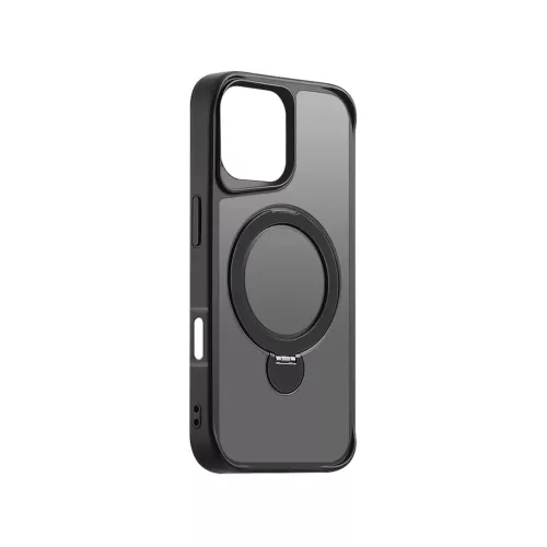 iPhone 17 Pro Etteri Matt Mag Gyűrűs tok fekete