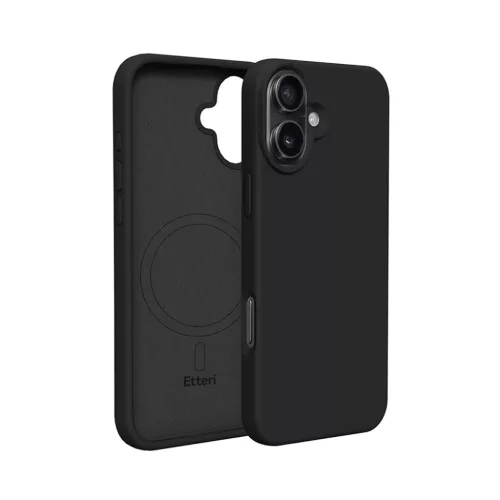 iPhone 17 Pro Max Etteri szilikon Mag tok fekete