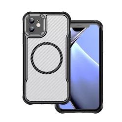 Defender Carbon Mag tok iPhone 12 6,1" fekete