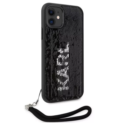 iPhone 11 Karl Lagerfeld Sequins Reversible tok fekete/ezüst (KLHCN61PSQRKS)