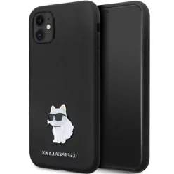   Karl Lagerfeld KLHCN61SMHCNPK tok iPhone 11-hez - fekete szilikon C fém csat,