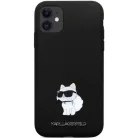 Karl Lagerfeld KLHCN61SMHCNPK tok iPhone 11-hez - fekete szilikon C fém csat,