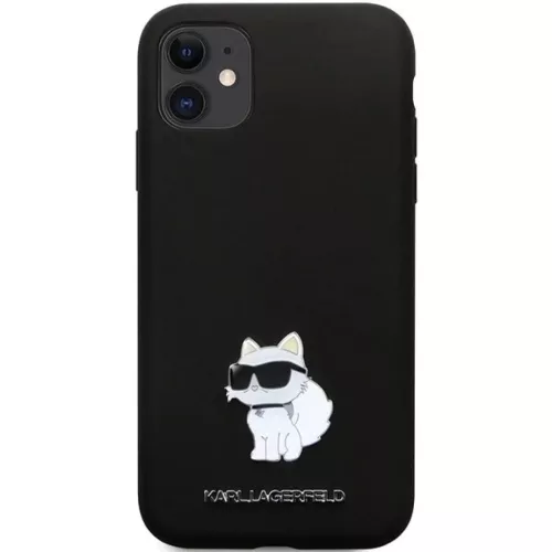 Karl Lagerfeld KLHCN61SMHCNPK tok iPhone 11-hez - fekete szilikon C fém csat,