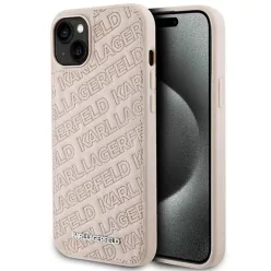   iPhone 15 Plus / 14 Plus rózsaszín Karl Lagerfeld Quilted K Pattern tok