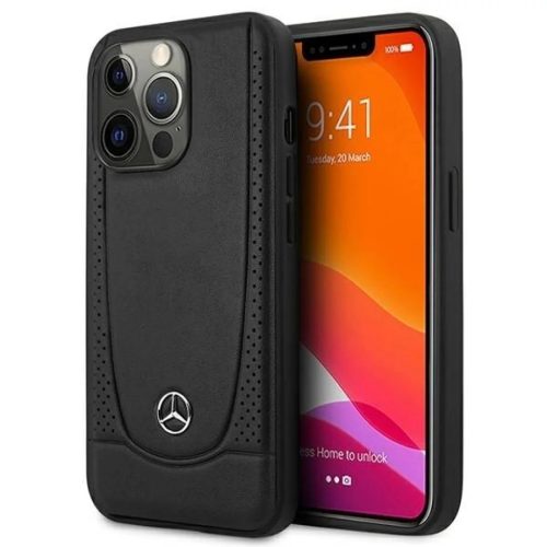 Mercedes MEHCP15XARMBK iPhone 15 Pro Max 6.7" fekete/fekete keménytok bőr Urban tok