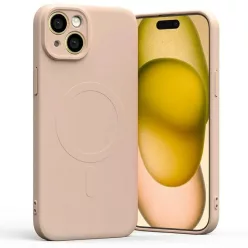   iPhone 15 Plus Mercury MagSafe Semi-Silicone rózsaszín homok tok